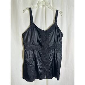 P2P 21” | Y2K Black Satin Babydoll Cami | Parisian Belle Collection 14/16
